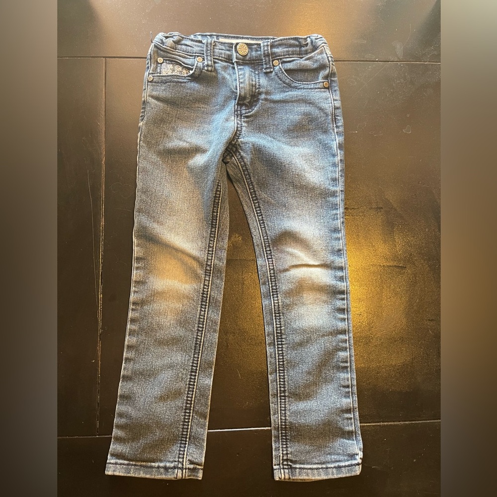 💕Bundle 3 of $20 Free Planet girls 6 Blue Denim Jeans with lace details